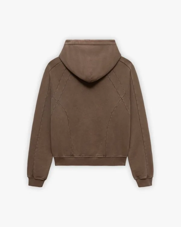 ACID WASHED HOODIE BROWN - Sweats & Hoodies - streetwear Avenue Wear