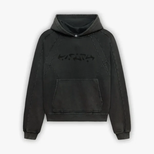 Acid washed hoodie dark grey - Avenue Wear