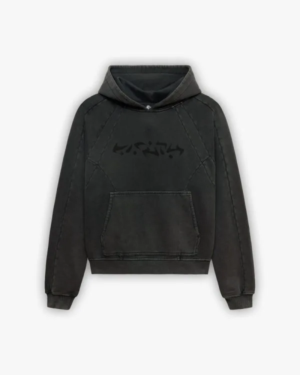 Acid washed hoodie dark grey - Avenue Wear