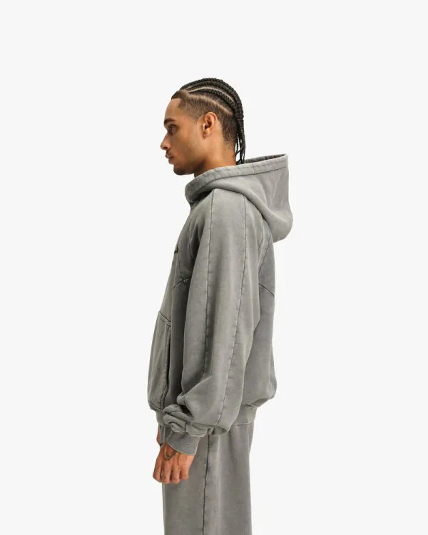 ACID WASHED HOODIE LIGHT GREY - Sweats & Hoodies - streetwear Avenue Wear