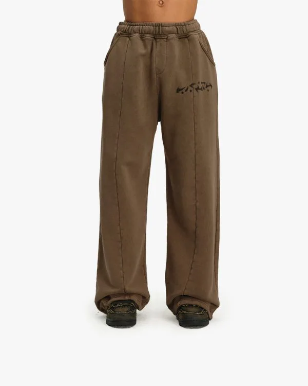 ACID WASHED JOGGER BROWN - Pantalons & Jorts - streetwear Avenue Wear