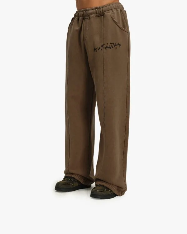 ACID WASHED JOGGER BROWN - Pantalons & Jorts - streetwear Avenue Wear