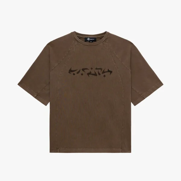 Acid washed tee brown - Avenue Wear