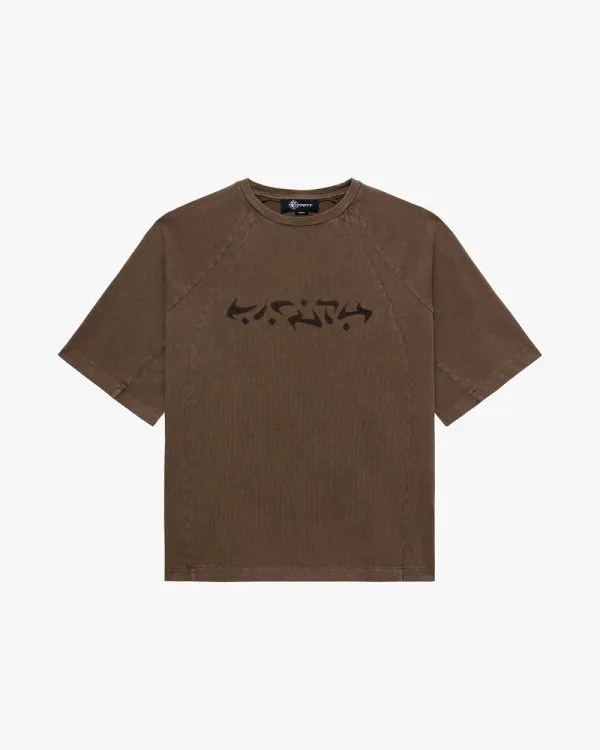 Acid washed tee brown - Avenue Wear