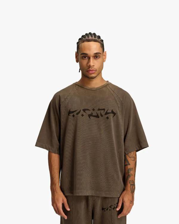 ACID WASHED TEE BROWN - T-Shirts - streetwear Avenue Wear