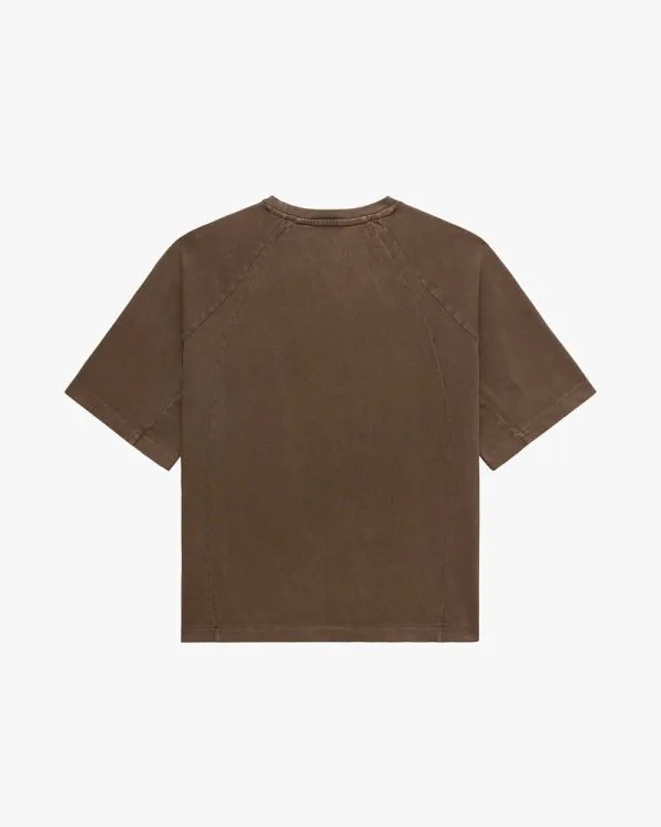 ACID WASHED TEE BROWN - T-Shirts - streetwear Avenue Wear