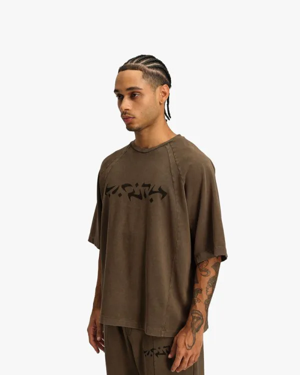 ACID WASHED TEE BROWN - T-Shirts - streetwear Avenue Wear