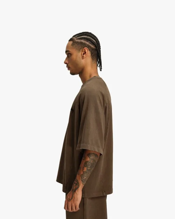 ACID WASHED TEE BROWN - T-Shirts - streetwear Avenue Wear