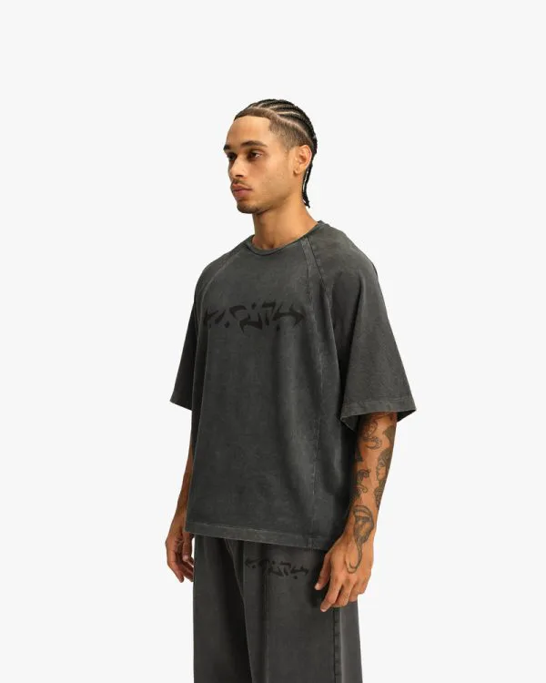 ACID WASHED TEE DARK GREY - T-Shirts - streetwear Avenue Wear