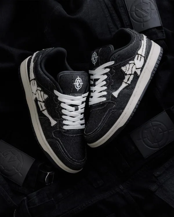 AKIMBO LOWS "SELVEDGE DENIM BLACK" - Sneakers & Slides - streetwear Avenue Wear