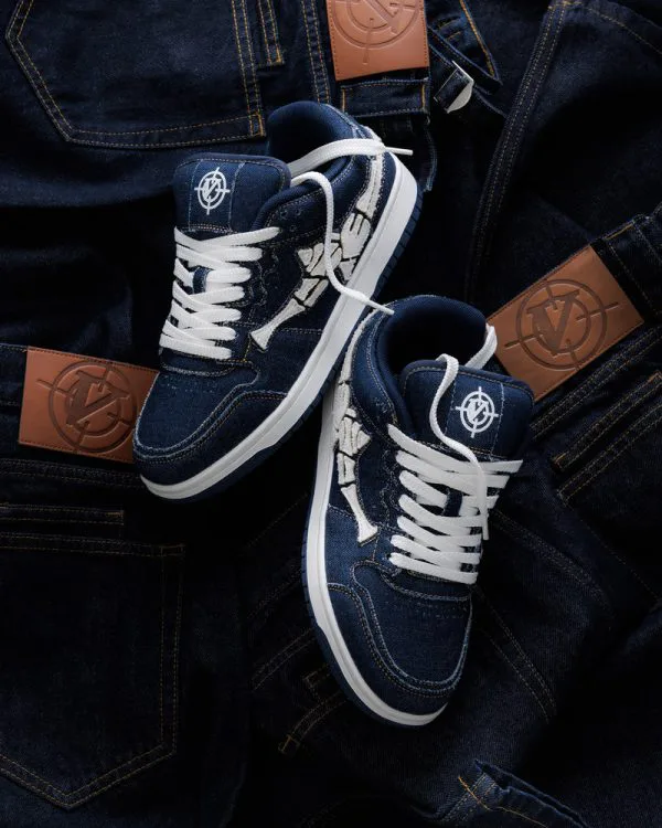 AKIMBO LOWS "SELVEDGE DENIM BLUE" - Sneakers & Slides - streetwear Avenue Wear