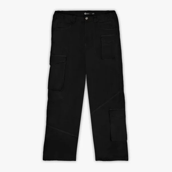 Asymetrical cargopants black - Avenue Wear