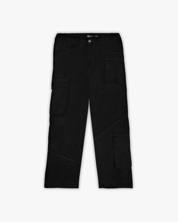 Asymetrical cargopants black - Avenue Wear