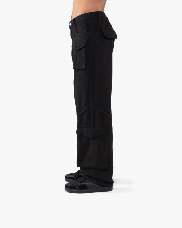 ASYMETRICAL CARGOPANTS BLACK - Pantalons & Jorts - streetwear Avenue Wear
