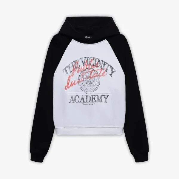 Bicolor public institute hoodie black white - Avenue Wear