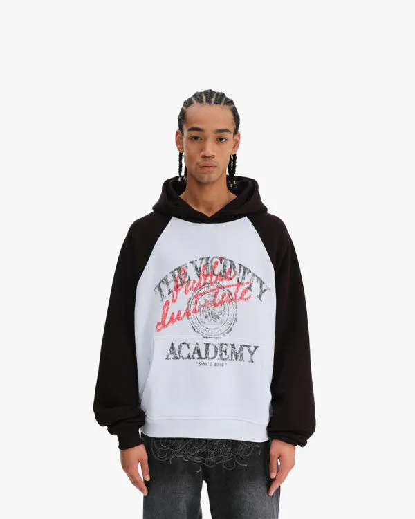 BICOLOR PUBLIC INSTITUTE HOODIE BLACK/WHITE - Sweats & Hoodies - streetwear Avenue Wear