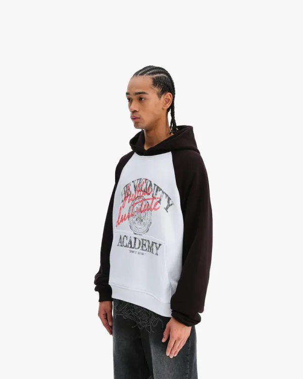 BICOLOR PUBLIC INSTITUTE HOODIE BLACK/WHITE - Sweats & Hoodies - streetwear Avenue Wear