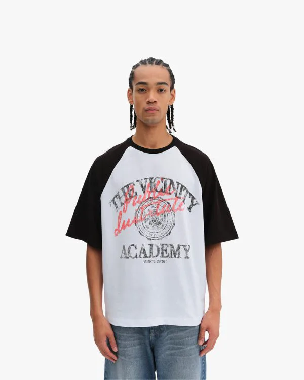 BICOLOR PUBLIC INSTITUTE TEE BLACK/WHITE - T-Shirts - streetwear Avenue Wear