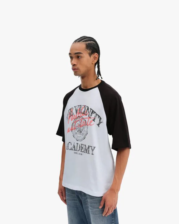 BICOLOR PUBLIC INSTITUTE TEE BLACK/WHITE - T-Shirts - streetwear Avenue Wear