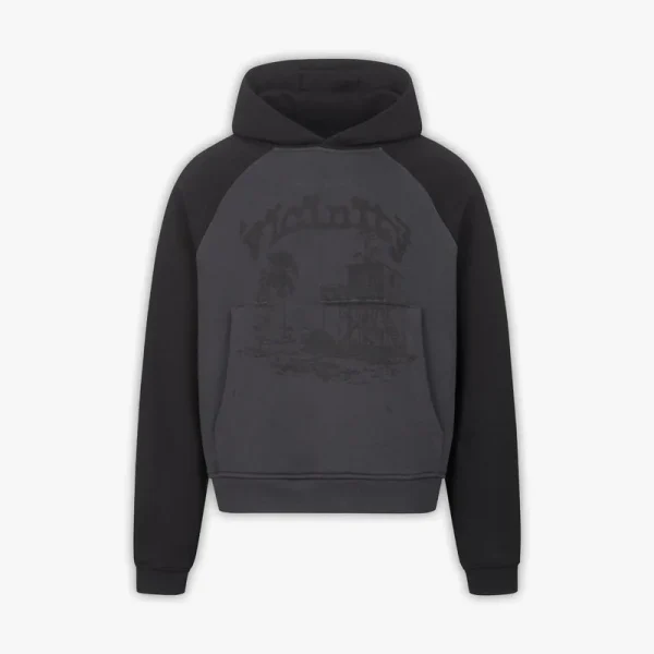 Bicolor shooting house hoodie dark grey black - Avenue Wear
