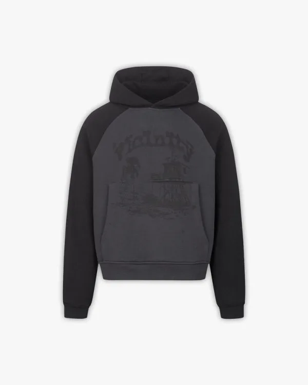 Bicolor shooting house hoodie dark grey black - Avenue Wear