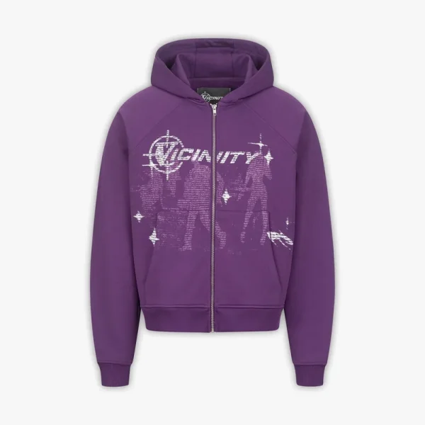 Binary 2 0 zip hoodie purple - Avenue Wear