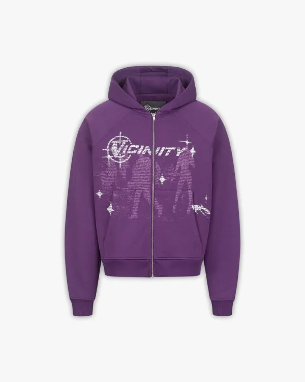 Binary 2 0 zip hoodie purple - Avenue Wear