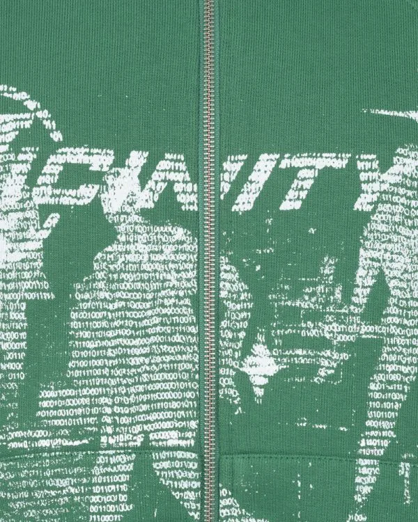 BINARY ZIP HOODIE GREEN - Sweats & Hoodies - streetwear Avenue Wear