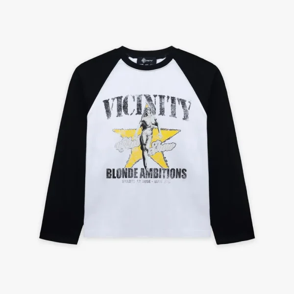 Blonde ambitions longsleeve white black - Avenue Wear