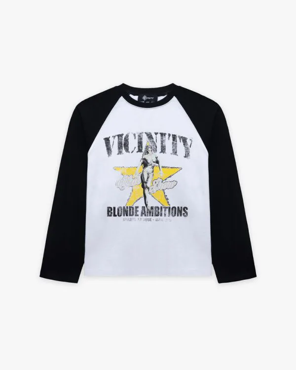 Blonde ambitions longsleeve white black - Avenue Wear