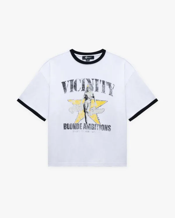 Blonde ambitions tee white - Avenue Wear