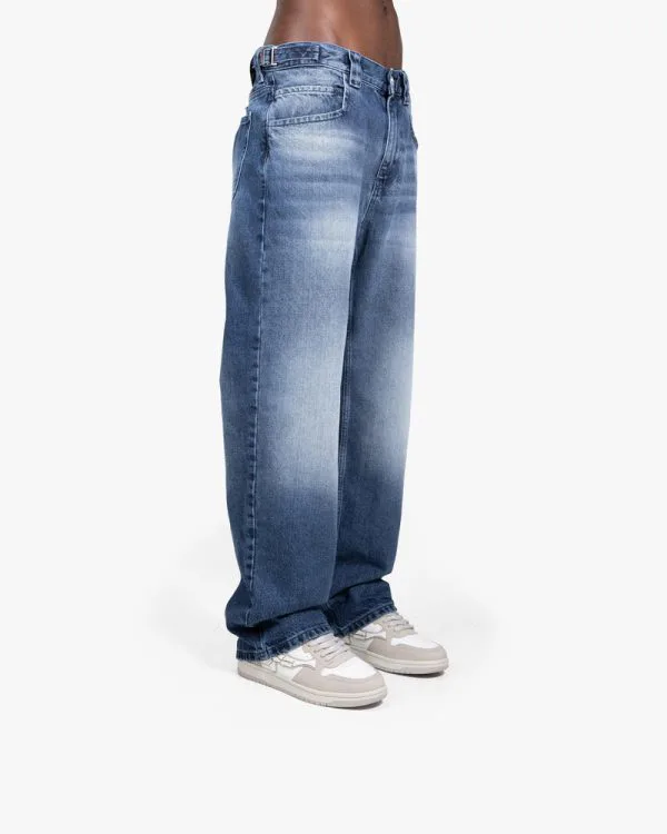 BLUE WASHED DENIM - Pantalons & Jorts - streetwear Avenue Wear