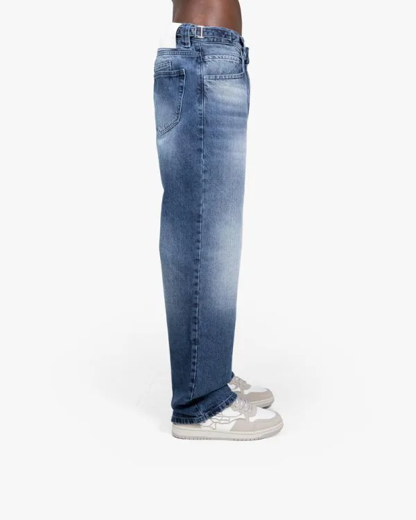 BLUE WASHED DENIM - Pantalons & Jorts - streetwear Avenue Wear