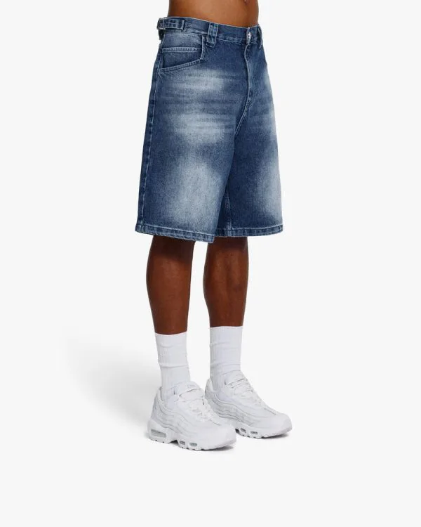 BLUE WASHED DENIM JORTS - Pantalons & Jorts - streetwear Avenue Wear