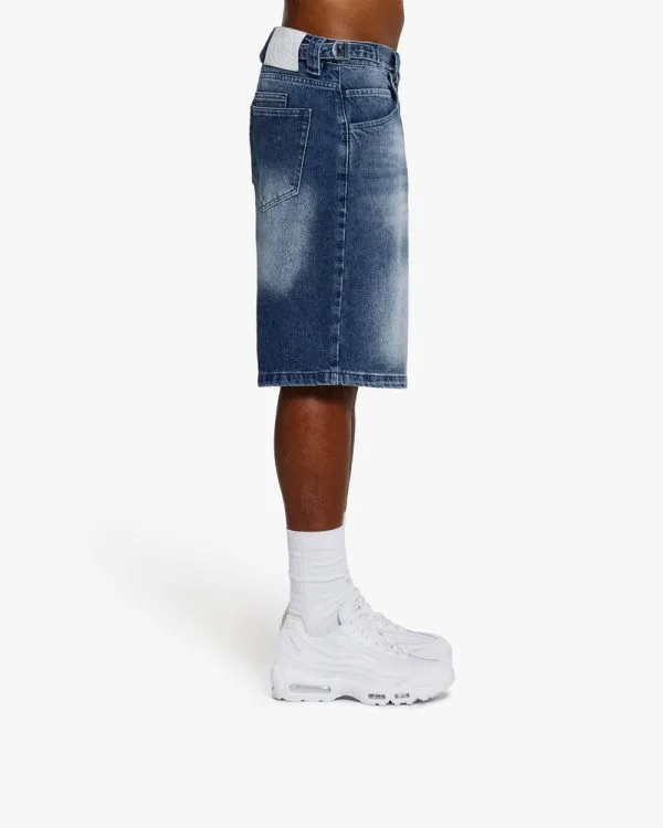 BLUE WASHED DENIM JORTS - Pantalons & Jorts - streetwear Avenue Wear