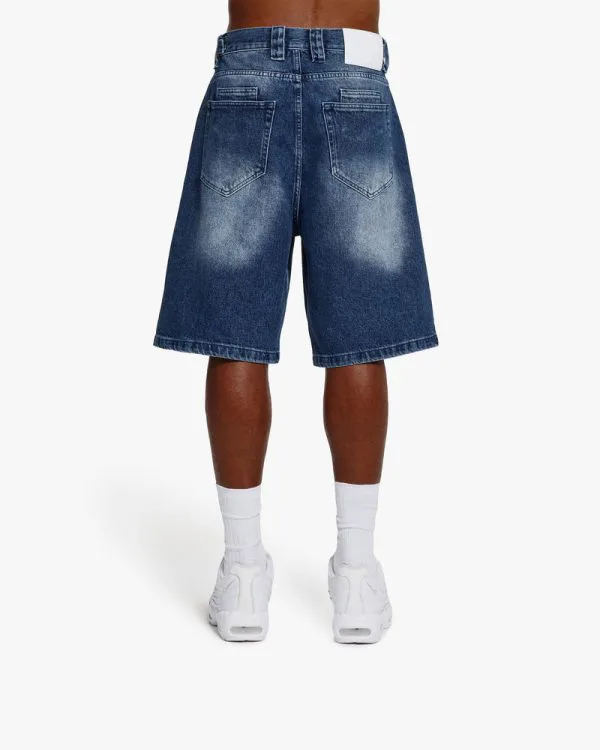 BLUE WASHED DENIM JORTS - Pantalons & Jorts - streetwear Avenue Wear