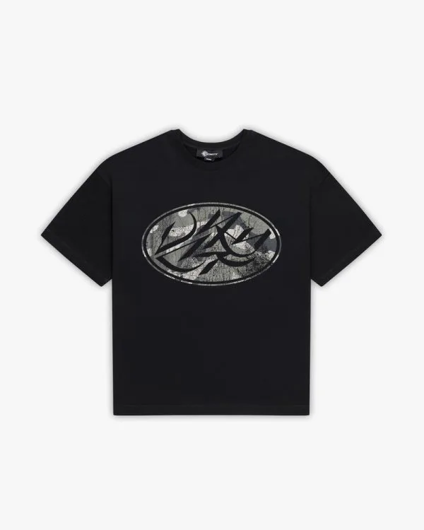 Broken script tee black - Avenue Wear