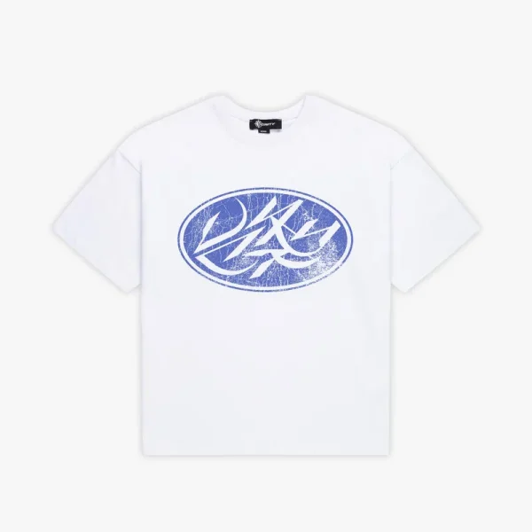 Broken script tee white - Avenue Wear