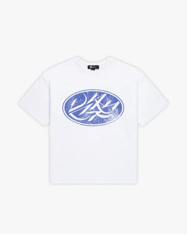 Broken script tee white - Avenue Wear