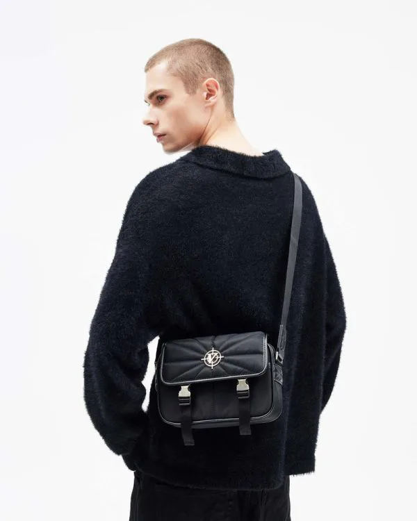 BUCKLE SHOULDER BAG - BLACK - Accessoires - streetwear Avenue Wear
