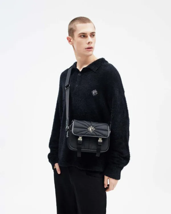 BUCKLE SHOULDER BAG - BLACK - Accessoires - streetwear Avenue Wear