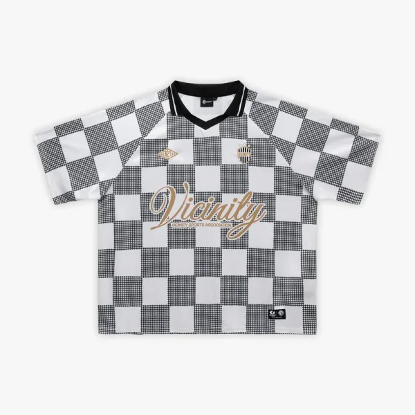 Caro checker jersey black white - Avenue Wear