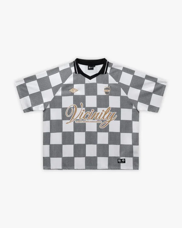 Caro checker jersey black white - Avenue Wear