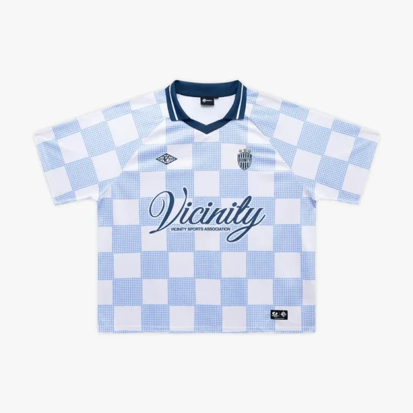 Caro checker jersey blue white - Avenue Wear