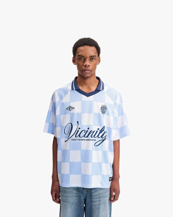 CARO CHECKER JERSEY BLUE/WHITE - Jerseys - streetwear Avenue Wear