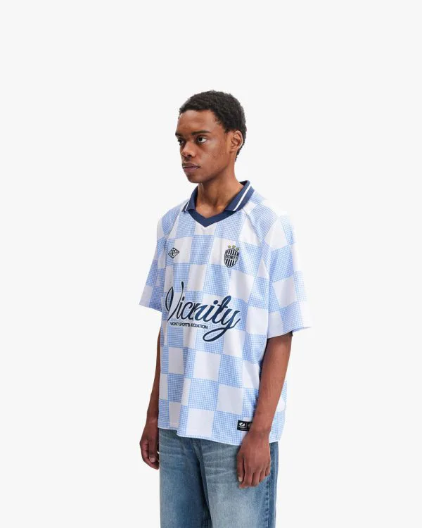 CARO CHECKER JERSEY BLUE/WHITE - Jerseys - streetwear Avenue Wear