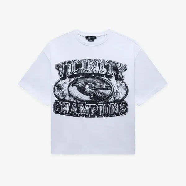 Champ emblem tee black white - Avenue Wear
