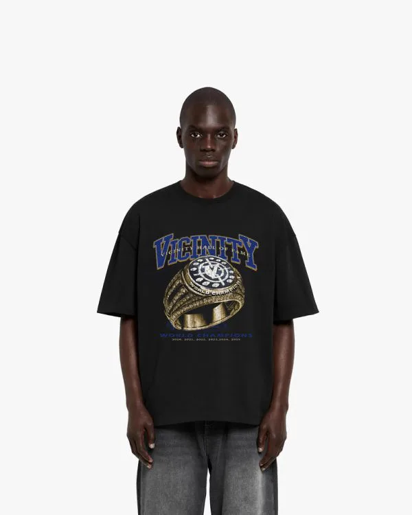 CHAMPION RING TEE BLACK - T-Shirts - streetwear Avenue Wear