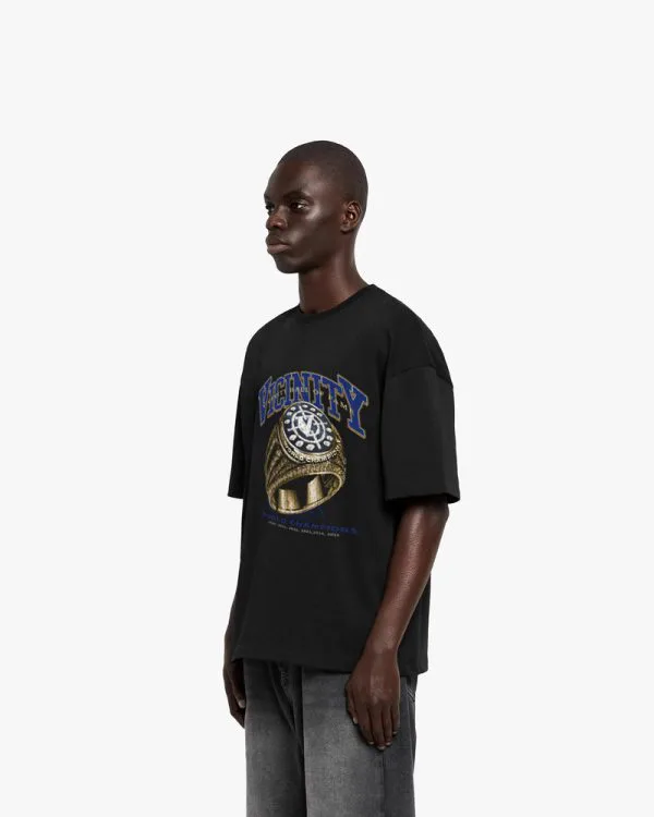 CHAMPION RING TEE BLACK - T-Shirts - streetwear Avenue Wear