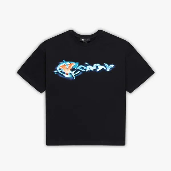 Chrome logo tee black - Avenue Wear